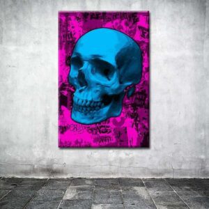 Tableau Crâne Pink Pop Skull - Tableau Crâne Pink Pop Skull