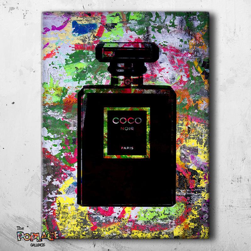 Tableau Popart Coco Chanel noir | Tableau-toile™