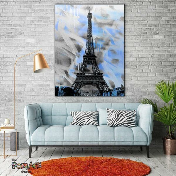 Tableau BLUE EIFFEL TOWER thepoplace