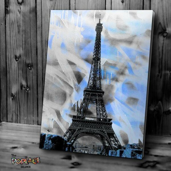 Tableau BLUE EIFFEL TOWER thepoplace