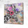 Tableau Girafe Fleurs - Tableau Girafe Fleurs