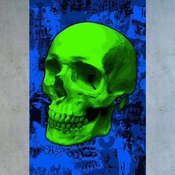 Tableau Crâne Green Pop Skull - Tableau Crâne Green Pop Skull