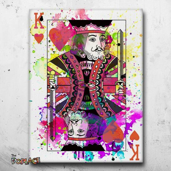 Tableau Poker King Color Neon Face - Tableau Poker King Color Neon Face