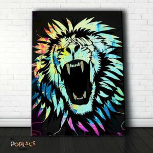 Tableau Lion Multicolor - Tableau Lion Multicolor