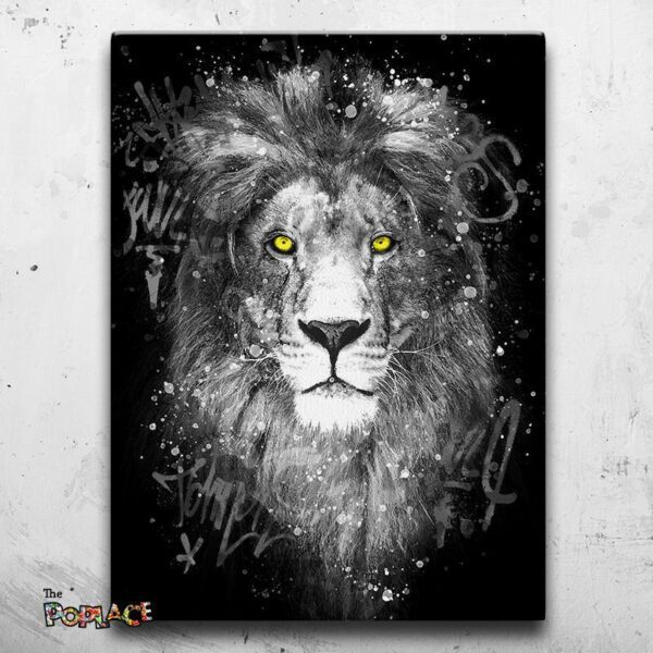 Tableau Lion Graff Art B&W - Tableau Lion Graff Art B&W