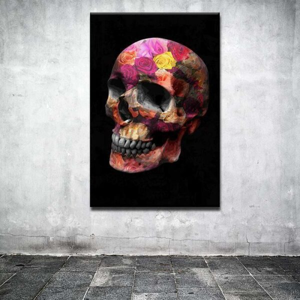 Tableau Crâne Roses Skull - Tableau Crâne Roses Skull