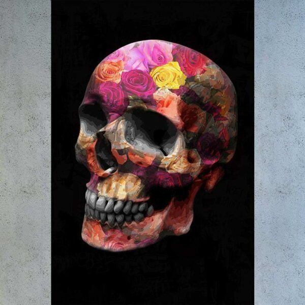 Tableau Crâne Roses Skull - Tableau Crâne Roses Skull