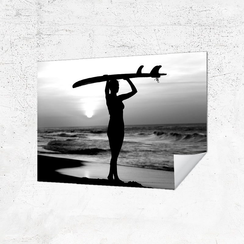 Poster Surf Noir Et Blanc